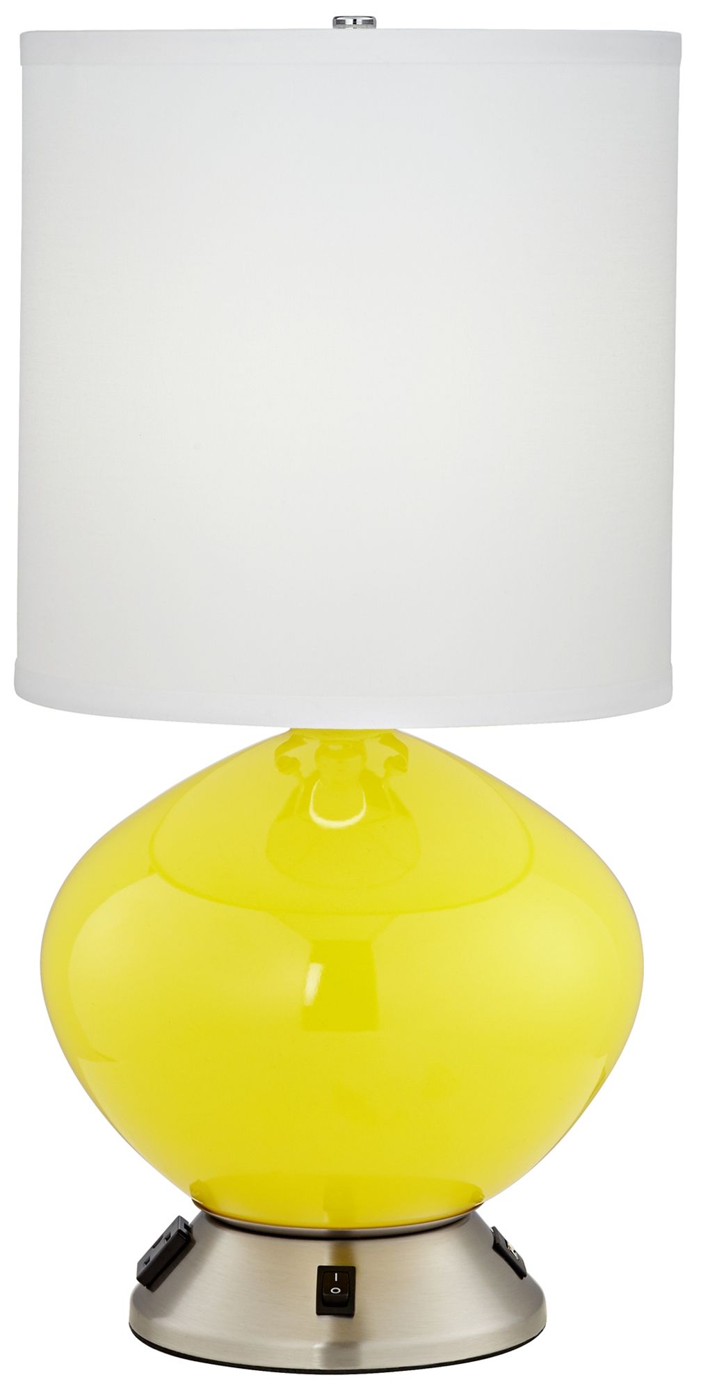 yellow glass lamp base