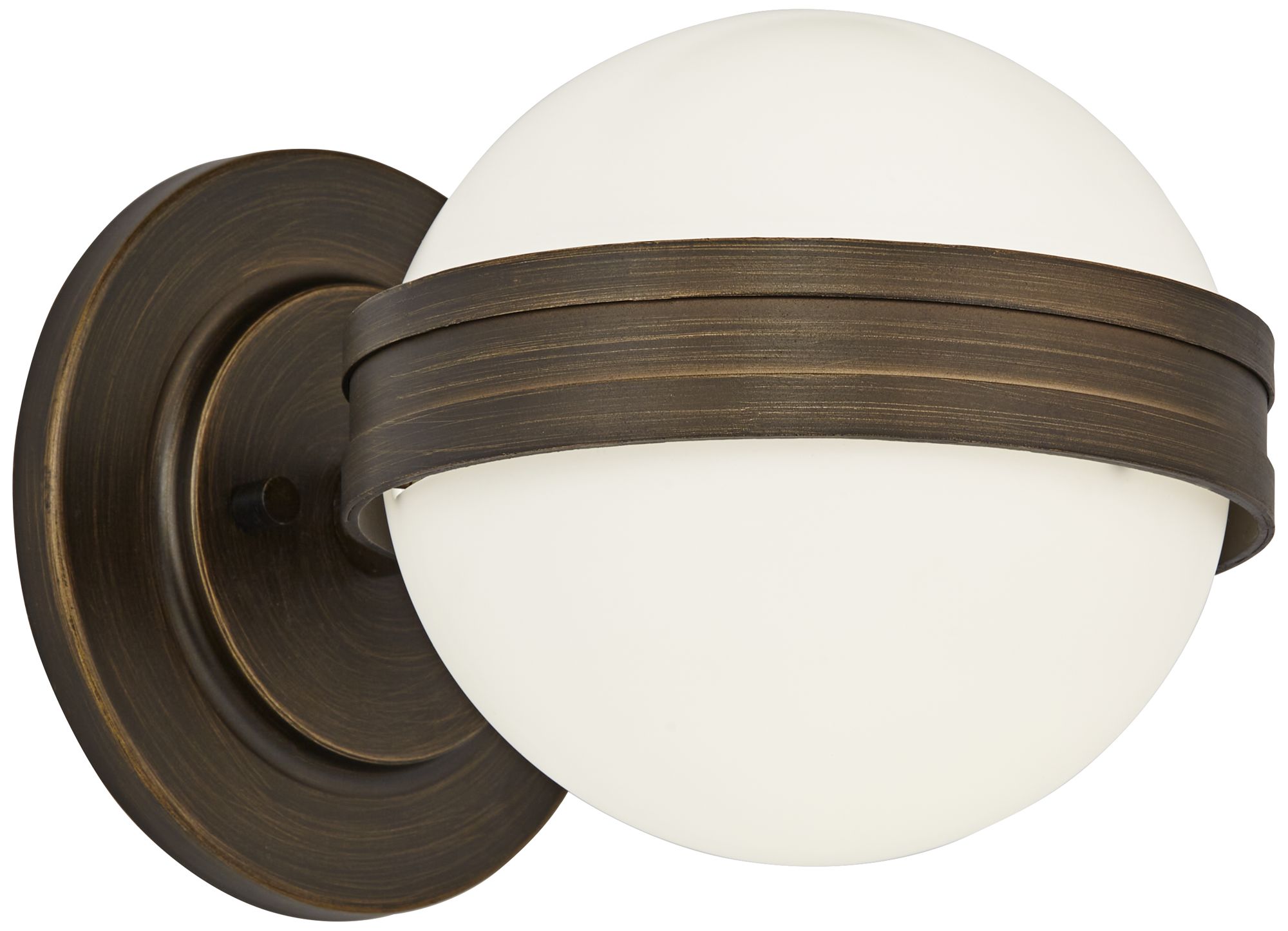 Costner 6 3/4" High Bronze and Frosted Sphere Wall Sconce