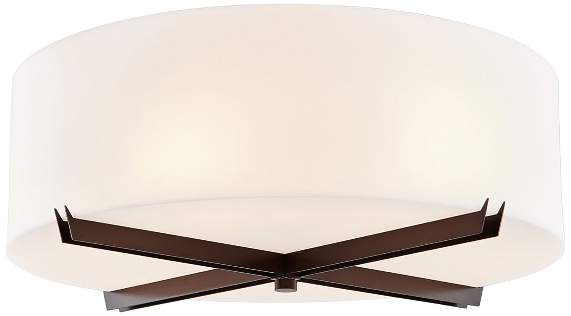 Acryluxe™ Crossbar 18" Wide Dark Bronze Ceiling Light