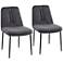 Smith Tufted Charcoal Fabric Dining Chairs Set of 2