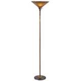 Soho Collection Rust Finish Torchiere Floor Lamp