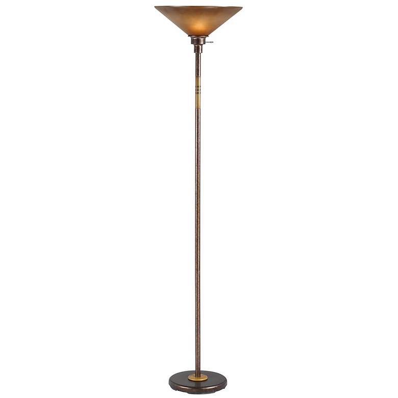 Image 2 Soho Collection Rust Finish Torchiere Floor Lamp