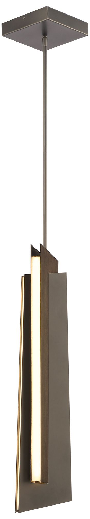 George Kovacs Intersezioni Led 28.25-in Iron And Walnut Mini-pendant