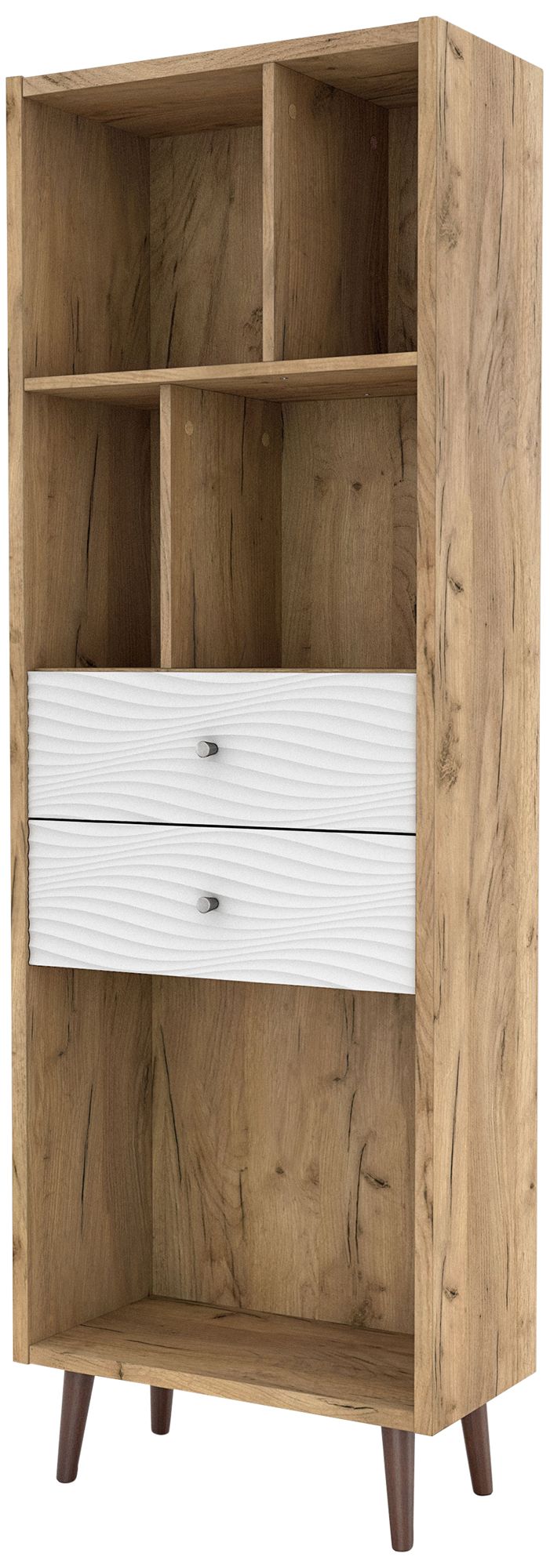 Finn 23 1/2" Wide Light Oak Wood 2-Drawer Bookcase
