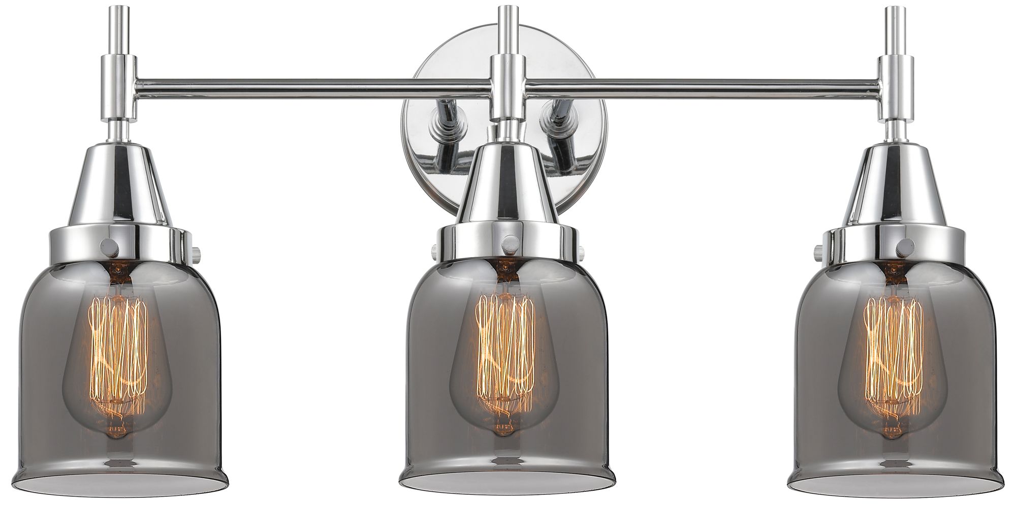 Innovations Lighting Caden 23"w 3 Light Polished Chrome Bath Vanity Light W/ Plated Smoke S