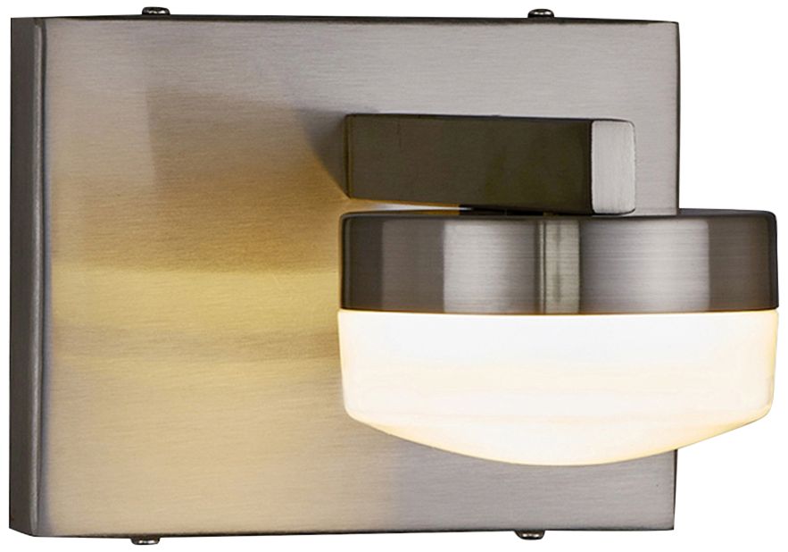 Fusion™ Puck 4 1/2" High Brushed Nickel LED Wall Sconce