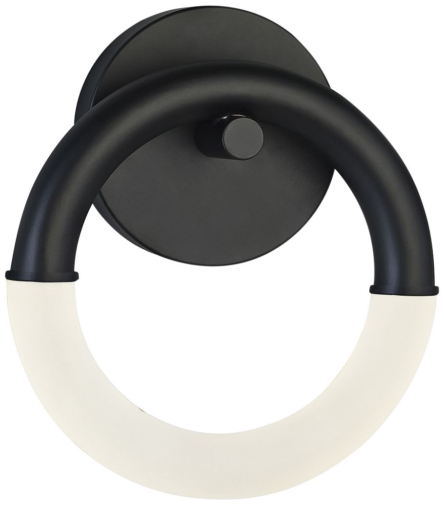Acryluxe™ Revolve 11 1/2" High Matte Black LED Wall Sconce