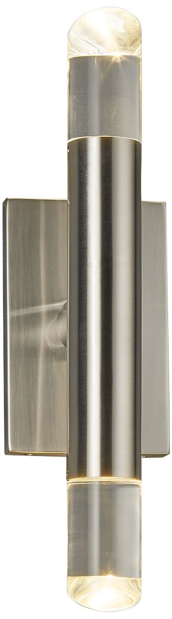 Acryluxe™ Kyber 15 3/4" High Nickel 2-Light LED Sconce