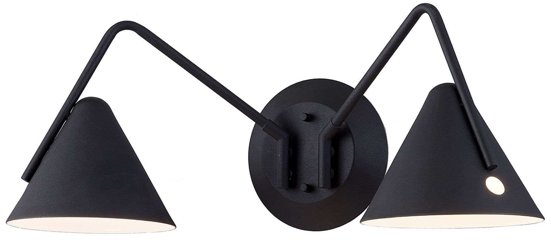 Zag 8" High Matte Black Textured 2-Light LED Wall Sconce