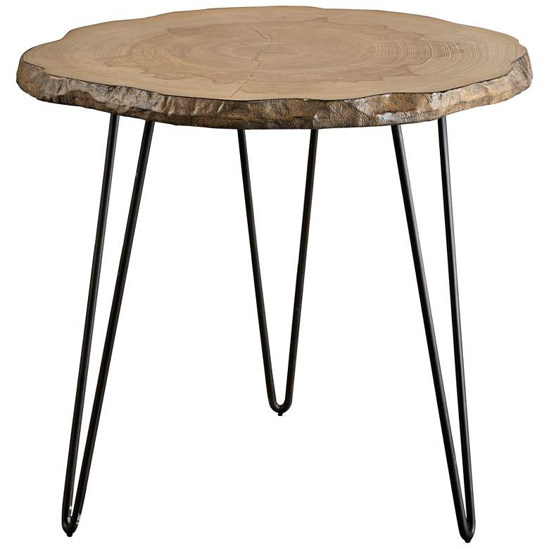 Uttermost Runay 22&quot; Wide Wood and Metal Side Table