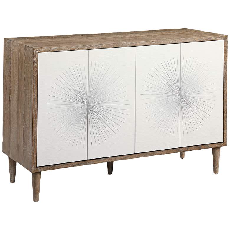 Uttermost Dani 48&quot;W Natural and White 4-Door Accent Cabinet