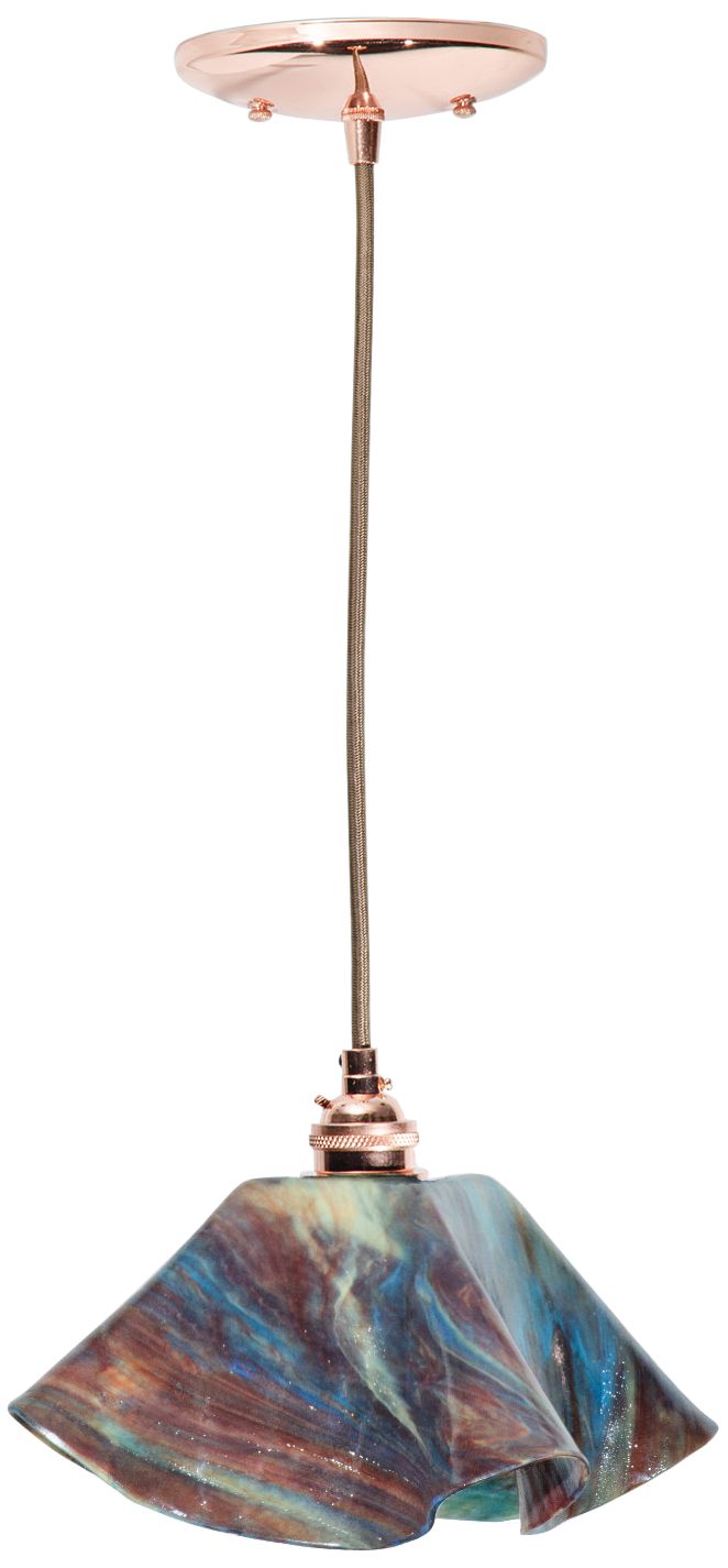 Jezebel Lily 8 1/2 Wide Copper Daylily Mini Pendant