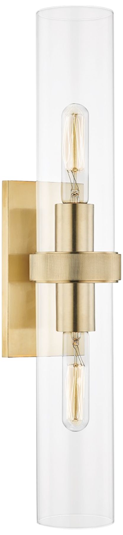 Hudson Valley Briggs 23" High Aged Brass 2Light Wall Sconce 93D81