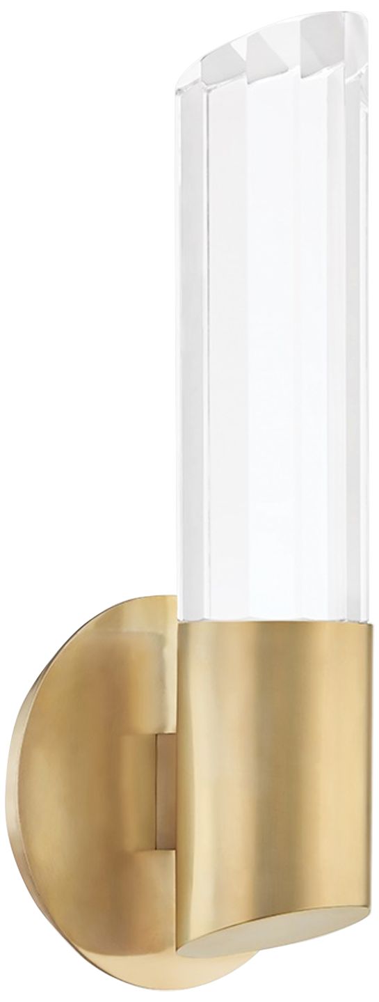 Hudson Valley Rowe 12 1/2" High Aged Brass LED Wall Sconce