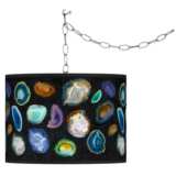Swag Style Agates and Gems II Giclee Shade Plug-In Chandelier