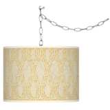 Swag Style Roman Pebbles Giclee Shade Plug-In Chandelier