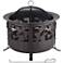 Encino 30" Wide Round Bronze Wood Burning Fire Pit
