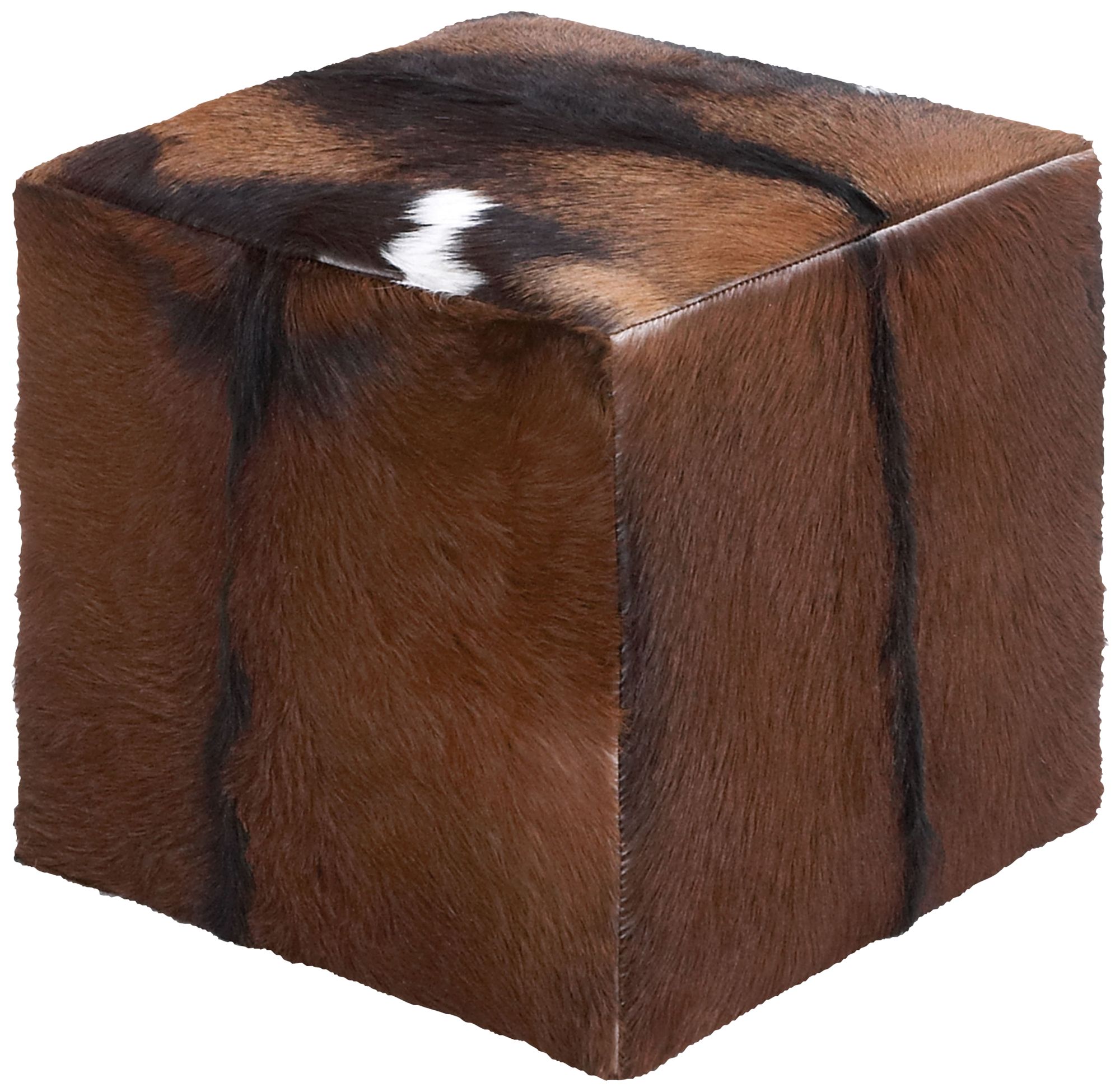 Morrison Brown Natural Skin Leather Hide Square Box Ottoman 93j51 Lamps Plus