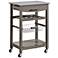 Zoey 22 3/4" Wide Gray Wood and Granite Kitchen Cart