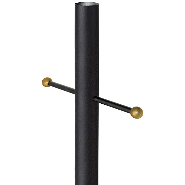 Black 96&quot; High Cross Arm Outdoor Direct Burial Lamp Post