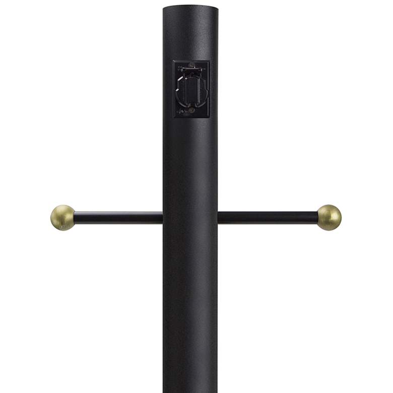 Black 96&quot; High Cross Arm Outlet Direct Burial Lamp Post