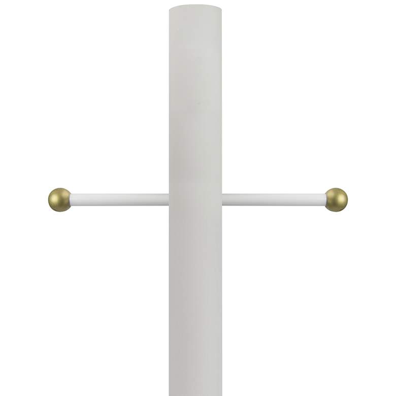 White 96&quot; High Cross Arm Outdoor Direct Burial Lamp Post 