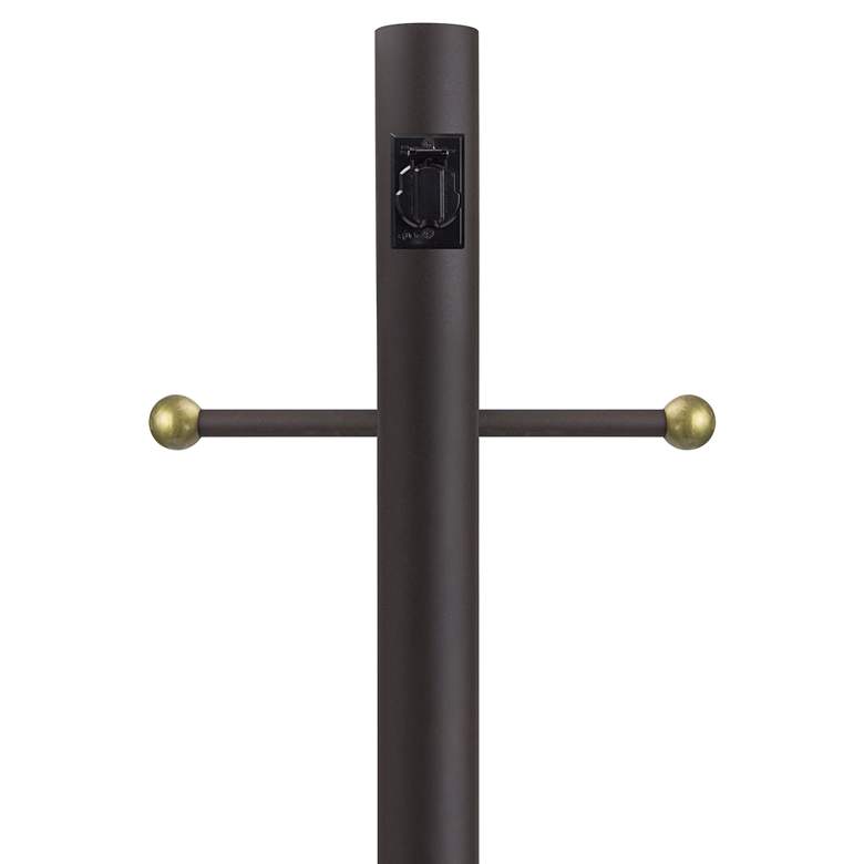 Bronze 84&quot; High Cross Arm Outlet Direct Burial Lamp Post