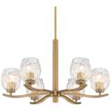 Stiffel Veronica 29 1/4&quot; Wide Gold and Glass 6-Light Chandelier