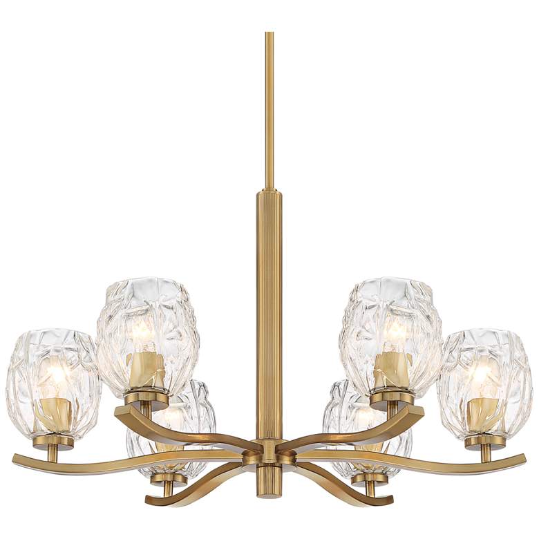 Image 2 Stiffel Veronica 29 1/4" Wide Gold and Glass 6-Light Chandelier