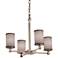 Textile™ 21"W Chrome and Gray 4-Light LED Chandelier