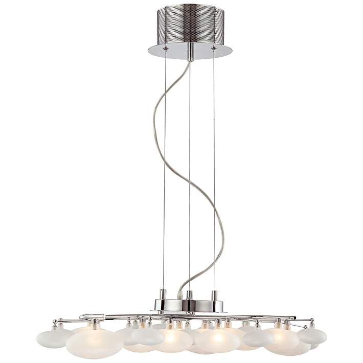 Possini Euro Lilypad 30 Wide Etched Glass Modern Chandelier