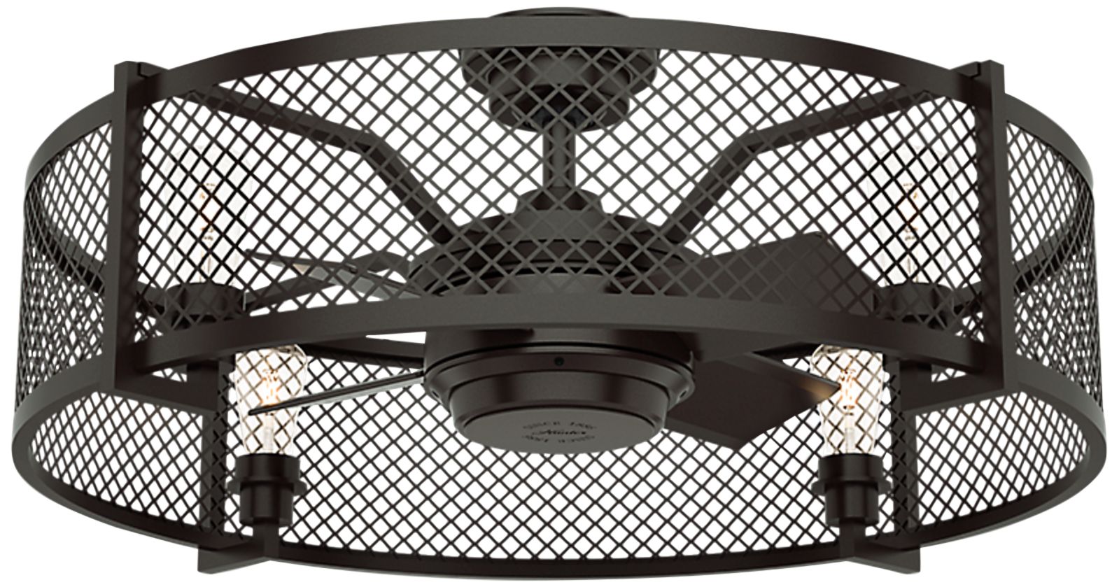 34" Hunter Fennec Noble Bronze Caged LED Ceiling Fan