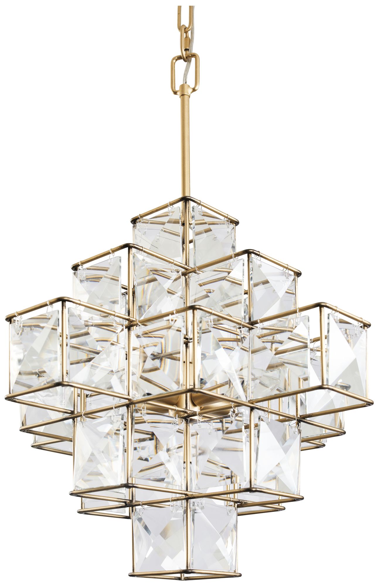 Varaluz Cubic 25.8" 6-light Calypso Gold Chandelier