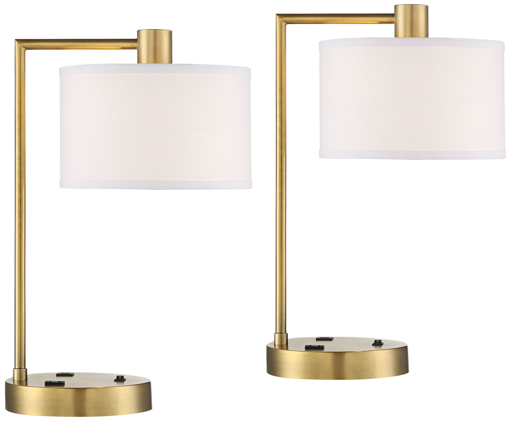 360 Lighting Colby Gold Outlet Usb Lamps Set Of 2 With Smart Sockets