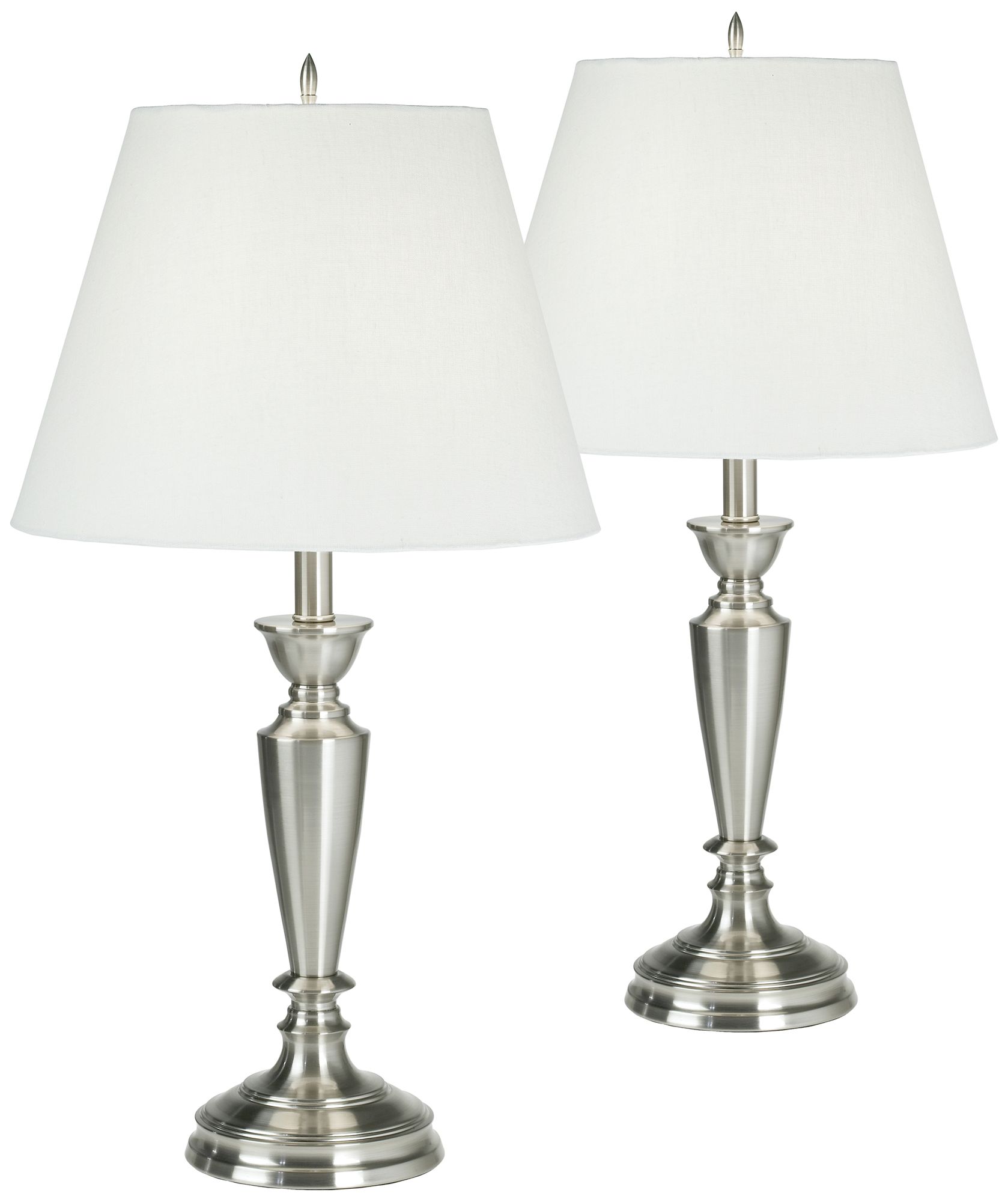 Brushed Nickel Table Lamps Set of 2 