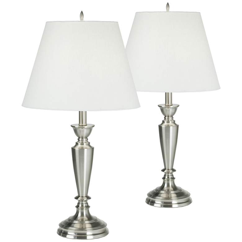 Brushed Nickel Table Lamp Set of 2 - #94978 | Lamps Plus