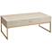 Les Revoires 48 1/8" Wide Modern Cream and Gold Coffee Table