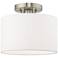 Clark 10" Wide Brushed Nickel Off-White Shade Modern Ceiling Light