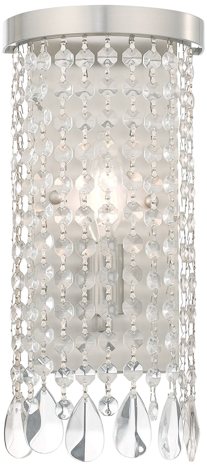 Elizabeth 12 1/2 High Brushed Nickel and Crystal Wall Sconce Light