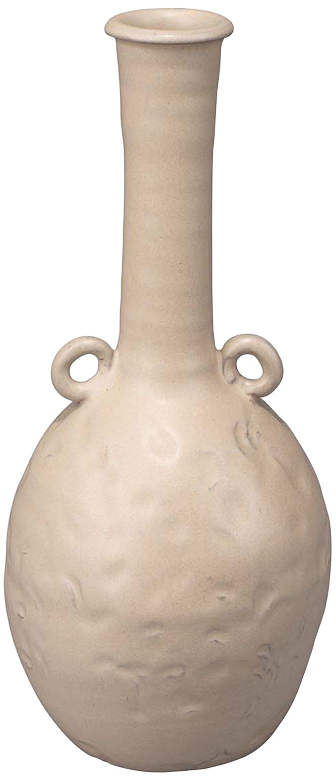 Jamie Young Babar 12" High Beige Ceramic Decorative Vase