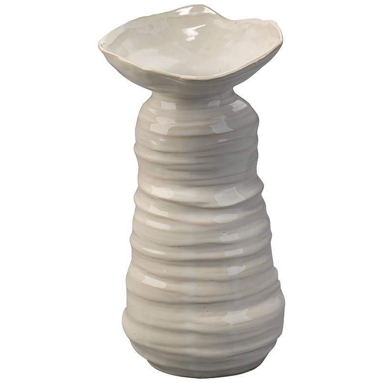 Image 1 Jamie Young Marine 15 1/2" High Pearl White Decorative Vase