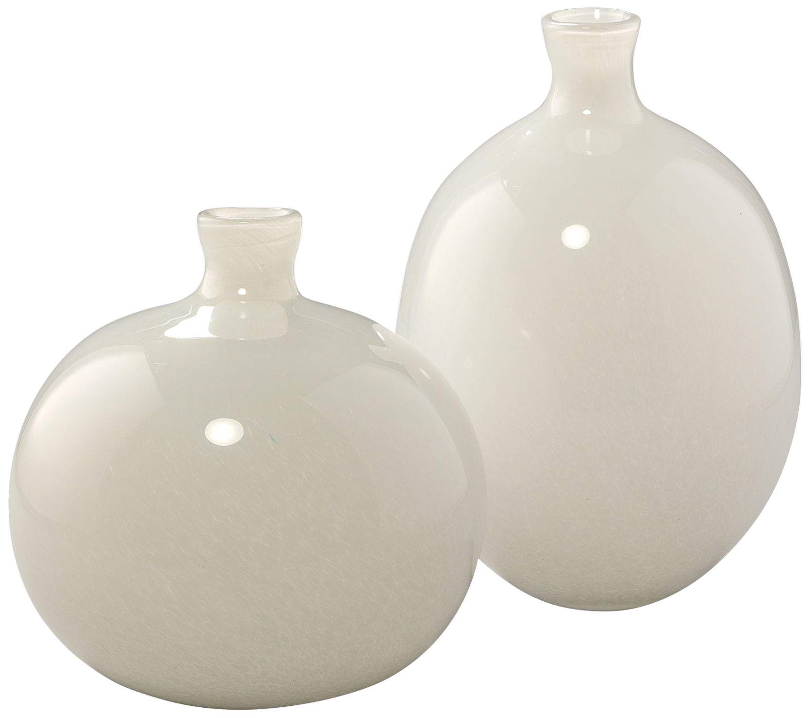 Jamie Young Minx White Glass Decorative Vases Set of 2