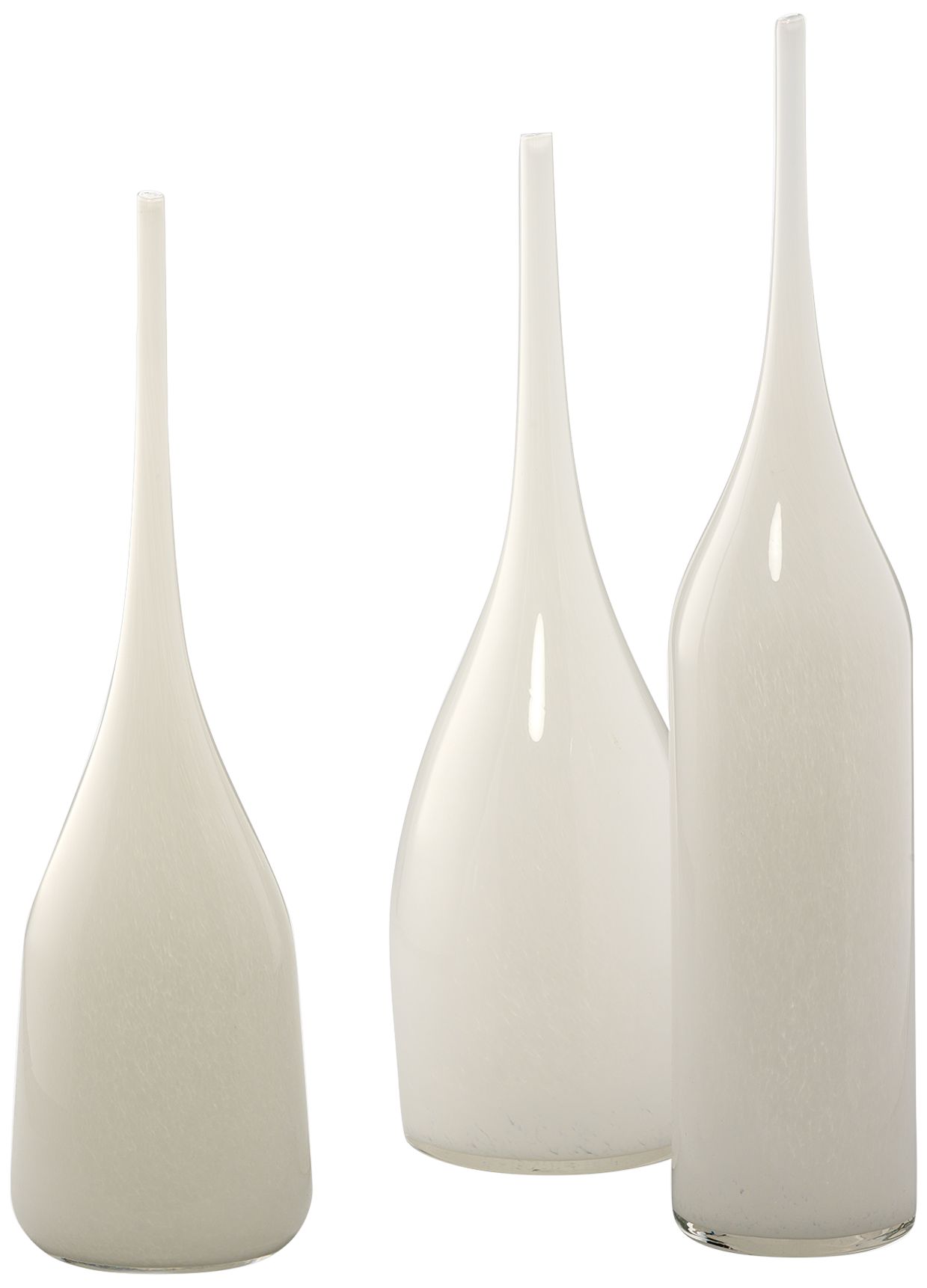 Jamie Young Pixie White Glass Decorative Vases Set of 3