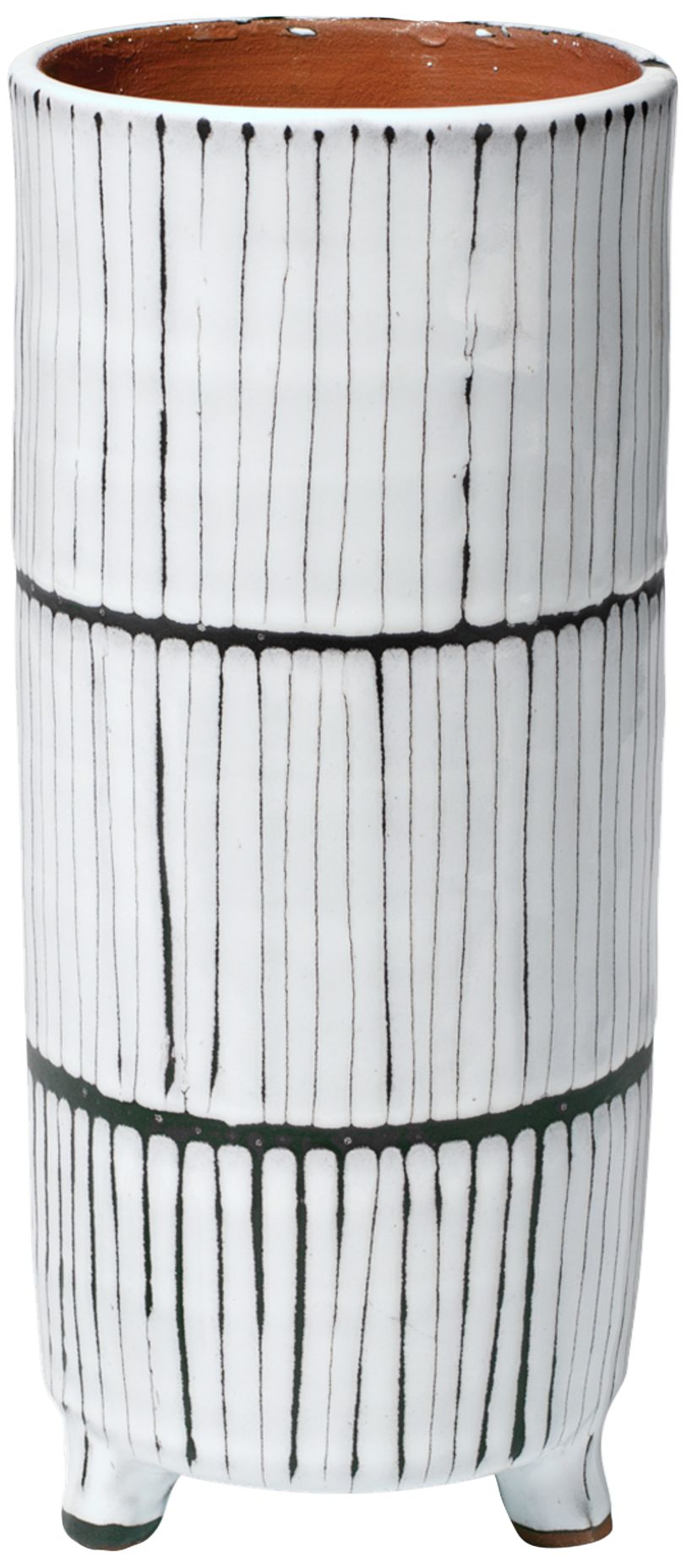 Jamie Young Striae Cream w/ Gray Decorative Vessels Set of 3