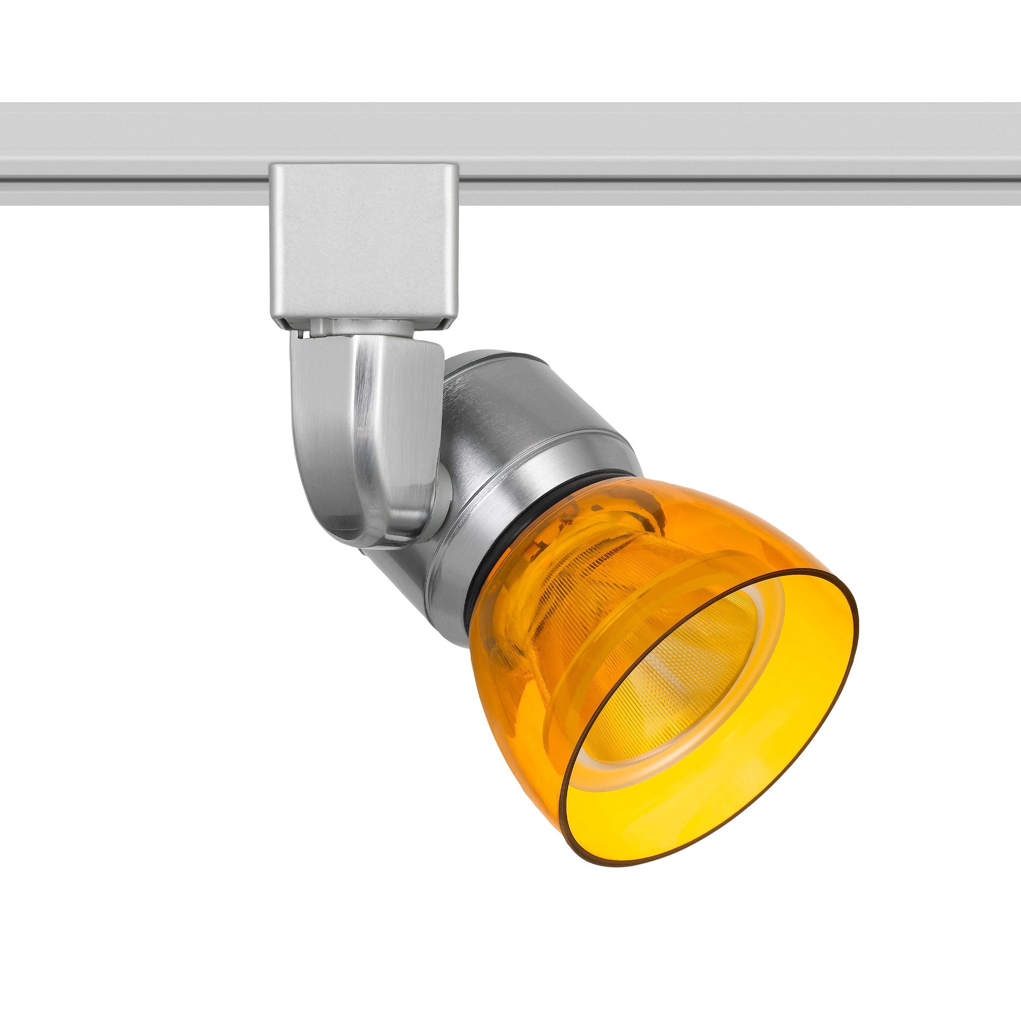 Brushed Steel and Clear Amber LED Track Head for Halo Systems 94P24