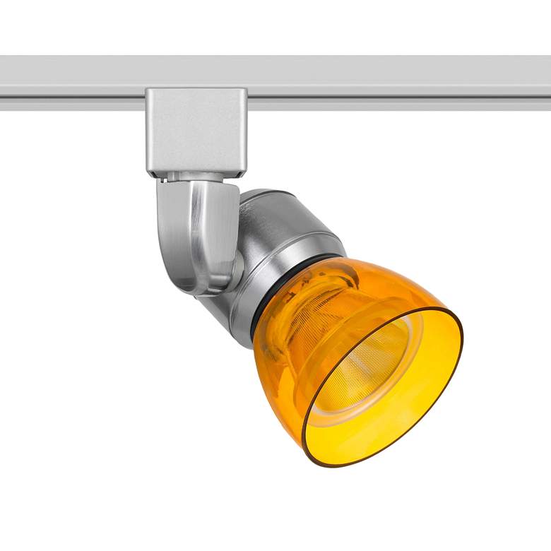 Brushed Steel and Clear Amber LED Track Head for Halo Systems