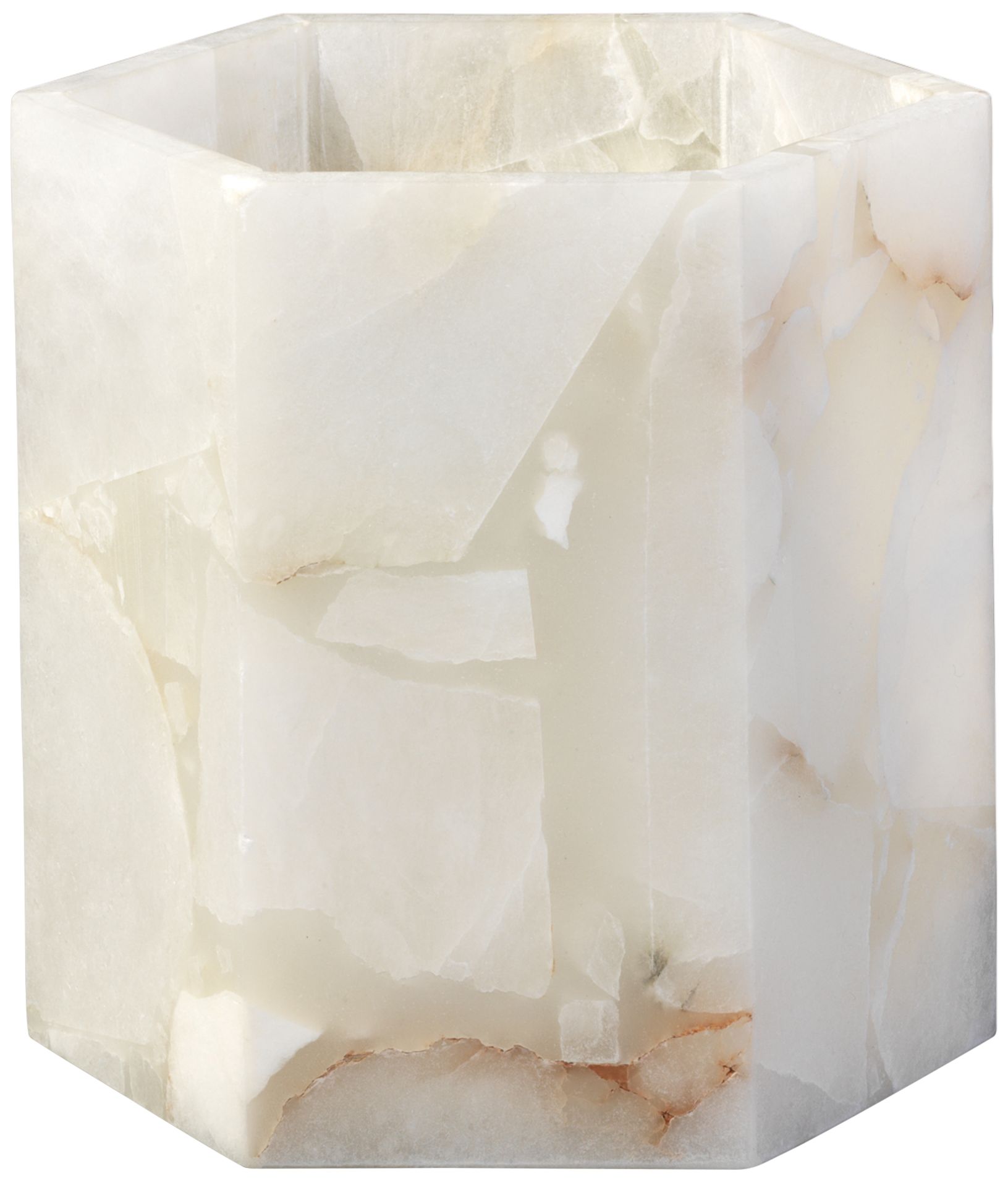 Jamie Young Savannah Alabaster Hexagonal Hurricane