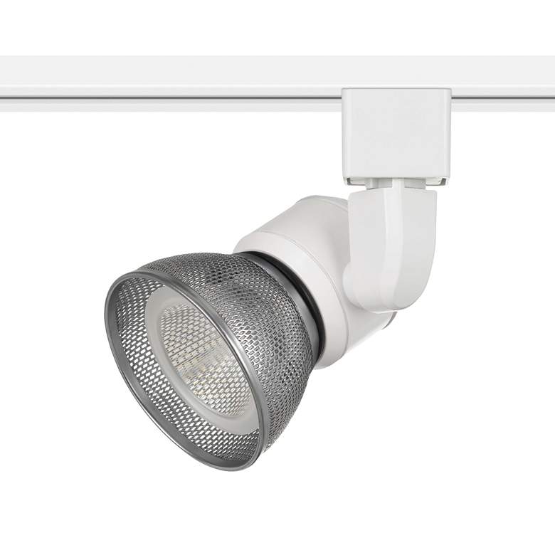 Fresco White and Steel Mesh LED Track Head for Halo Systems