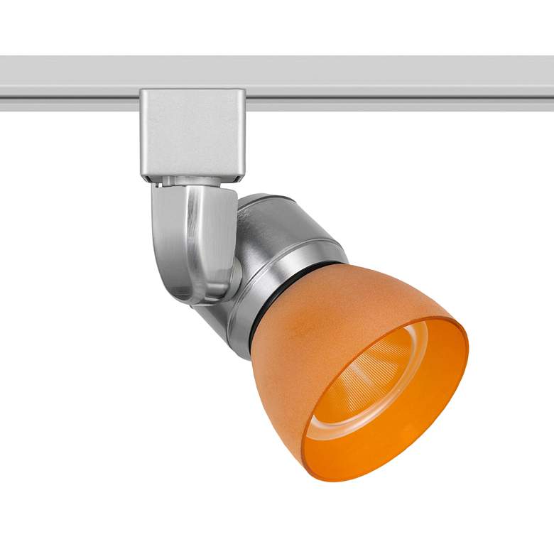 Image 1 Brushed Steel and Frosted Amber LED Halo Track Head