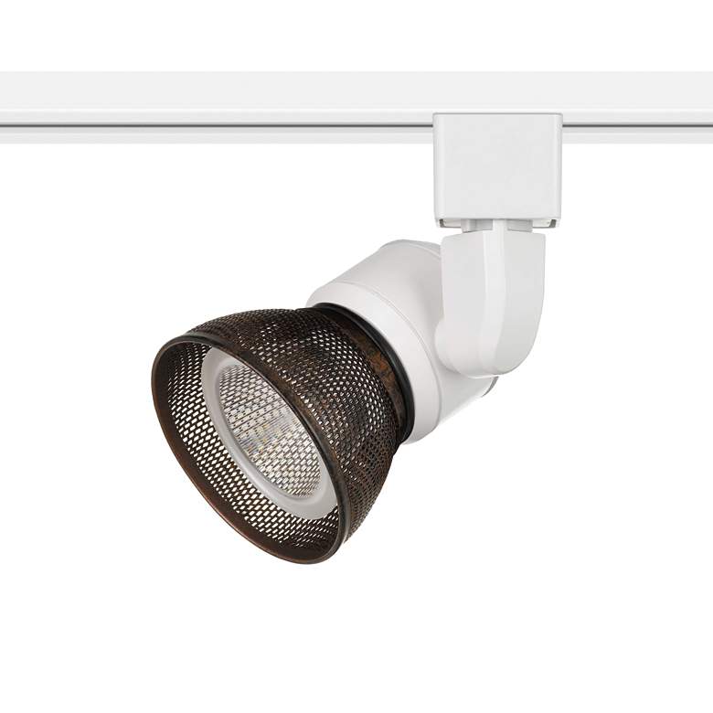 Image 1 Fresco White and Rust Mesh LED Track Head for Halo Systems